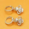 Holiday Special Gift New White K Silver Plated Jewelry Crystal Zircon Earrings for Women