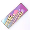 Makeup borstar sätter kosmetikborste 5 st Ljusa färger Rose Gold Spiral Shank Make up Borstverktyg Powder Contour Brushes DHL