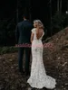 Abiti da sposa con scollo a V con scollo a V da giardino affascinante con sirena in pizzo Abito da sposa senza spalline in pizzo country Plus Size Vestido de novia Abito da sposa lungo