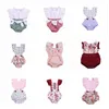 Baby meisjes kleding kids kant strik rompertjes zomer patchwork plaid driehoek jumpsuits pasgeboren mouwloze onesies mooie outfits yp616