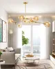 Nordic Art Glass LED Pendant Lamp Branching Bubble Hanging Lighting Fixture for Living room Lobby Clothing Store