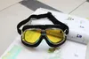 Off-road motorcycle goggles dustproof windshield outdoor goggles riding glasses black leather silver frame228m