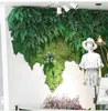 100cm人工モス偽の緑の植物マットフェイクモスウォールグラスショップホームパティオデコレーショングリーン234S
