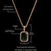 New Mens Bling Faux Lab Ruby Pendant Necklace 24quot Box Chain Gold Plated Iced Out Sapphire Rock Rap Hip Hop Jewelry For Gift4576187