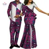 Africa Style Couples Clothing for Sweet Lovers 2019 Bazin Long Women Dress & Mens Sets Dashiki Plus Size Wedding Clothing WYQ268