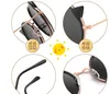 Cat ouvido óculos de metal moldura de ouro da moda Anti-UV protetor solar bonito dos desenhos animados de óculos infantil lentes cinza