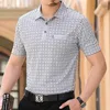 مخطط thoshine ماركة القطن الرجال جيوب قمصان بولو ذكر مطبوعة بولو سوبيريور camisa بدوره طوق قمم قمم الكبار الصيف اتجاه اتجاه