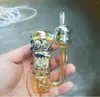 Vidrio divertido Pickle Pipe Honeycomb Bong 15.5 cm Hight Pepino Top Tabaco Mano Pipas Bongs Heady Beaker Bubbler para fumar Accesorios