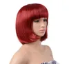 100 nuovissime parrucche piene del merletto dell'immagine di moda di alta qualitàgtgtNuove parrucche piene del merletto sexy della ragazza delle signore bob corte rosso scuro dritto marrone6204352