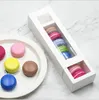 30pcs 마카롱 포장 종이 상자 투명 창을 가진 흰색 갈색 크래프트 장관 상자 DIY 쿠키 Macaron Gift1