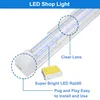 8FT LED-butikslampa, 8 fot T8 LED-rörljusarmaturer för garageutrustning, verkstad, hög effekt