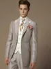 Latest Design One Button Wedding Men Suits Peak Lapel Three Pieces Business Groom Tuxedos (Jacket+Pants+Vest+Tie) W1119