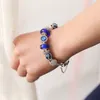 Оптово браслет 925 серебро Пандора браслеты для женщин Royal Crown браслет Blue Crystal Beads Diy сердца образный ювелирные изделия с короной