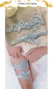 2pcs Blue Handmade Wedding Bridal Lace Garter Wedding Party Supply for Garter Toss Wedding Bride Gift Supply4410683