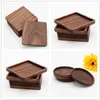 Wooden Coasters Black Walnut Cup Mat Bowl Pad Coffee Tea Cup Mats Dinner Plates Kitchen Home Bar Tools