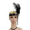 1920s Women Headband Vintage Headpiece Feather Flapper Headband Great Gatsby Headdress Hair Accessories arco de cabelo mujer A8