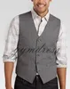 Modest Light grey Wool Groom Vests Tweed Vest British Style Men's Suit Vests Slim Fit Men's Dress Vest Wedding Waistcoat Custom Made 001