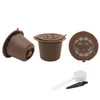 3 Stks/set Herbruikbare Koffie Capsule Koffie Filter 20 Ml Voor Nespresso Met Plastic Lepel Borstel Keuken Gereedschap Accessoires