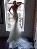 Novo Sexy Robe de Casamento Vestidos de Noiva de Laço Slim Appliques Long Bidal Vestidos Moda Europeia Vestidos de Casamento Personalizado
