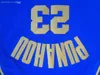 #23 Barack Obama Punahou Jersey Barato Obama Branco Azul College Shirts Costurado Edição Comemorativa Basketball Jerseys