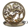 Antique classique boîtier creux Phoenix Design montre de poche montres mécaniques automatiques pour hommes femmes pendentif chaîne numéro romain cadran cadeau