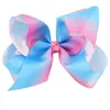 12 Colors 5 Inches Large Rainbow Geometric Pattern Hair Bow Wich Clip Baby Girl Fashion Hair Clip Children Hair Accessories M298