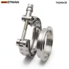 EPMAN 1 SET 2.5 "VBAND 90 GRAD TURBO ALBOW ADAPTER FLANGE CAST SS304 + Klämma och fläns för T3 T4 Turboladdare TKD90v25