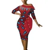 Fritidsklänningar för kvinnor Vestidos Tasel Elegant Ankara Dress dashiki Plus size Off Shoulder afrikanska kläder WY3686