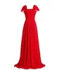 Neue einfache billige weiße lange Ballkleider mit Chiffon-Perle Plus Size Frauen formale Abend-Heimkehr-Cocktail-Promi-Party-Kleider QC1462