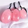 Meselo 3pcs / lot Femmes Vaginal Kegle Balle D'exercice Pierre Naturelle Yoni Oeufs Sex Toy Femme Rose Quartz Anal Plug Vagin Balls Y18110203