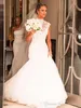2019 Vintage Romantic High Neck Koronki Appliqued Wedding Sukienka Długi Kościół Garden Western Formalna Suknia Bridal Plus Size Custom Made