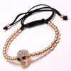 Hot Selling 18K Gold Copper Skull Beaded Strands Bracelets Personalized mens gold bracelet bijoux de createurs luxe de femmes bracelets