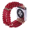 Braccialetto di gioielli con cinturini elasticizzati di perline da donna di lusso per Apple Watch Series Ultra 8 7 6 SE 5 4 3 cinturino da polso con connettore Fit iwatch 49mm 41mm 45mm 42/44mm 38/40mm