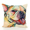 Geschilderd kussensloop Hond zitting kussenhoes Vierkante kussensloop aquarel linnen sierk kussensloop voor autostoel kantoor sofa home decoraties