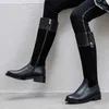 Hot Sale-Lenkisen basic mixed colors belt buckle round toe med heels winter keep warm women fashion thigh high boots