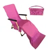 serviette froide serviettes en microfibre chaude de plage sèche chaise de plage de plage couvre inclinable set glace 370g 75x210cm bleu violet et rouge rose9893045