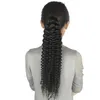 Clip in Ponytail Extension Long Straight Kinky Thick Curly Hair Fluffy Pony Tail Wrap Around 24 Inch - Black