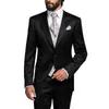 Très bon un bouton noir marié Tuxedos Peak revers hommes costumes 3 pièces mariage/bal/dîner Blazer (veste + pantalon + gilet + cravate) W587