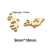 9 * 18mm Yeni Altın Gümüş Renk Paslanmaz Çelik Kertenkele Gecko Charms Takı DIY Yapımı için Hayvan Charms Aksesuarları Bulguları