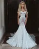 Stylish Dubai Mermaid Wedding Dresses Sexy Off Shoulder Appliques Lace Up Bridal Gowns Plus Size Arabic Wedding Gown Vestidos De Novia