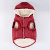 Inverno Pet vestiti del cane rosso con cappuccio a scatto Buckle Pet Dog Cest cotone del panno morbido del cappotto 3Colors Natale WX9-1792