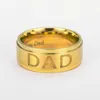 Edelstahl Love You DAD Band Ringe Carving Fingerring für Frauen Männer Modeschmuck wird und sandiges Drop-Schiff