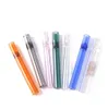 colroful thick pyrex 4inch One Hitter Bat Cigarette Holder Glass Steamroller Pipe filters for tobacco dry herb oil burner hand pipes free sh