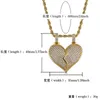 New Fashion Solid Back Dead Heart Necklace Pendant Iced Out Cubic Zircon Mens Gold Chain Valentine's Day Gift