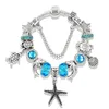 Partihandel-Charm Bead Starfish Turtle Animal Beading Silver Plated Armband Lämplig för Pandora Style Bracelet Smycken