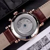 Varumärkesdesigner Mens Watches Fashion Mechanical Automatic Luxury Watch Leather Strap Diamond DayDate Moon Fas Movement Arms Wisches for Men