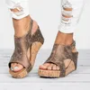 Adverputent Platform Sandalen Keile Schuhe für Frauen Heels Sandalias Mujer Sommer Clog Womens Espadrilles