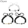 Ckysee Handmade Braided Macrame Bck ve Stone Beaded Bracelet Baseball Bracelet Jewelry For Women And Men11624934