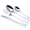 4 sztuk / zestaw Ze Stali Nierdzewnej Flatware Obiadowe Zestaw Knife Spoon Fork for Home Kitchen Hotel Restaurant