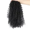 Saç Uzantıları 140G Afro Kinky Kıvırcık at kuyruğu Afrikalı Amerikan Wrap Brezilyalı Birgin İnsan Saç İpli Puff Pony Tail Klip